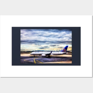 United Airlines And Manhattan Skyline JFK Airport Posters and Art